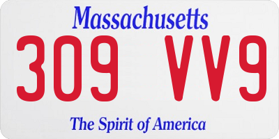 MA license plate 309VV9