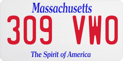 MA license plate 309VW0