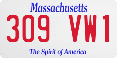 MA license plate 309VW1
