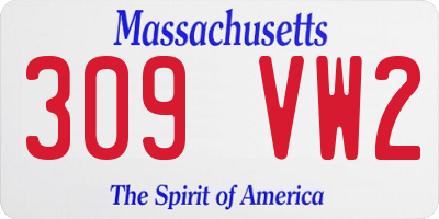 MA license plate 309VW2