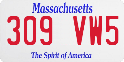 MA license plate 309VW5