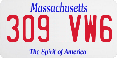 MA license plate 309VW6