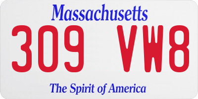 MA license plate 309VW8