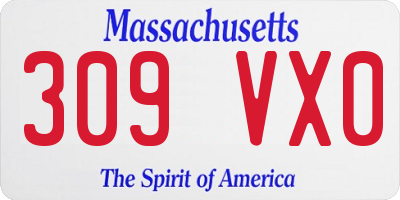 MA license plate 309VX0