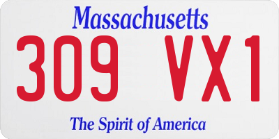 MA license plate 309VX1