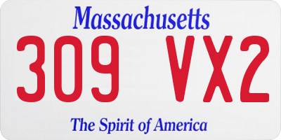 MA license plate 309VX2