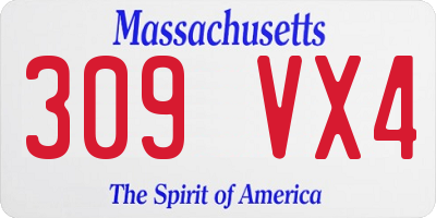 MA license plate 309VX4