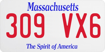 MA license plate 309VX6