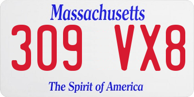MA license plate 309VX8