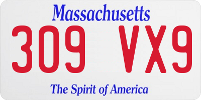 MA license plate 309VX9
