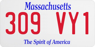 MA license plate 309VY1
