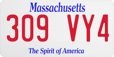 MA license plate 309VY4