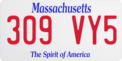 MA license plate 309VY5