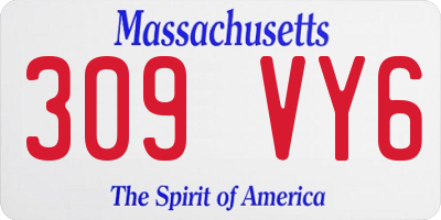 MA license plate 309VY6
