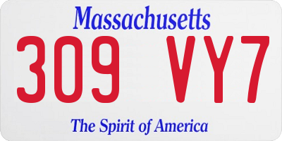 MA license plate 309VY7