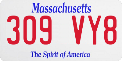 MA license plate 309VY8
