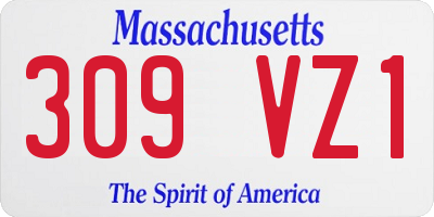 MA license plate 309VZ1