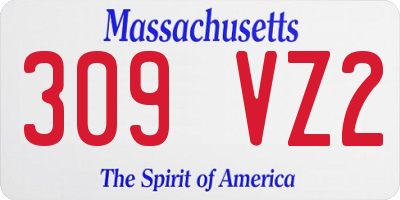 MA license plate 309VZ2