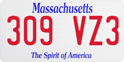 MA license plate 309VZ3