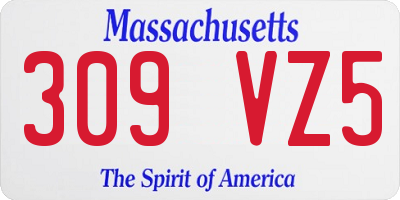 MA license plate 309VZ5