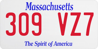 MA license plate 309VZ7