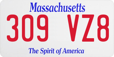 MA license plate 309VZ8