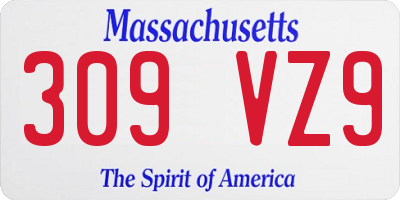 MA license plate 309VZ9