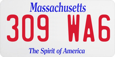 MA license plate 309WA6