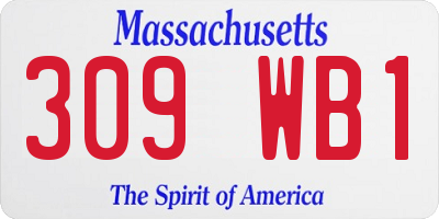 MA license plate 309WB1