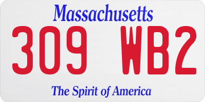 MA license plate 309WB2