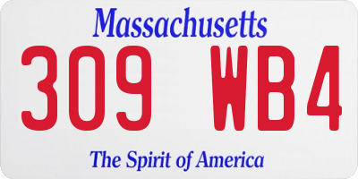 MA license plate 309WB4