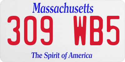 MA license plate 309WB5