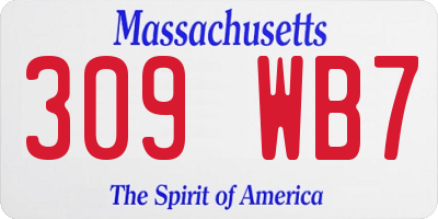 MA license plate 309WB7