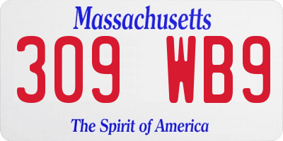 MA license plate 309WB9