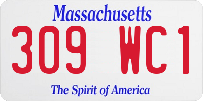 MA license plate 309WC1