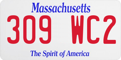 MA license plate 309WC2