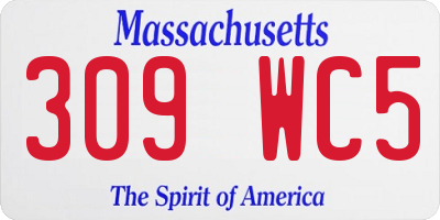 MA license plate 309WC5