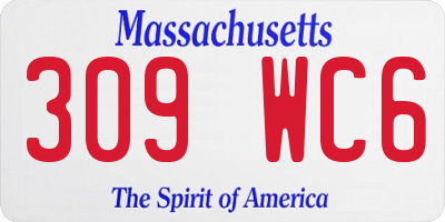 MA license plate 309WC6
