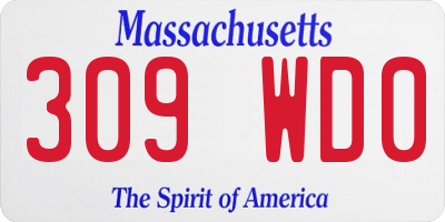 MA license plate 309WD0