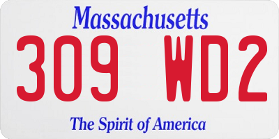 MA license plate 309WD2