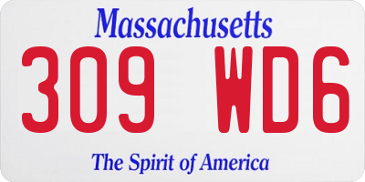 MA license plate 309WD6