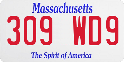 MA license plate 309WD9