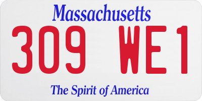 MA license plate 309WE1