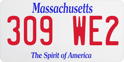 MA license plate 309WE2