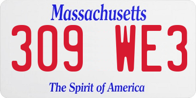 MA license plate 309WE3