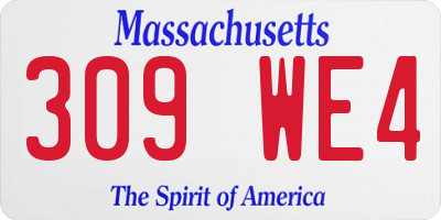 MA license plate 309WE4