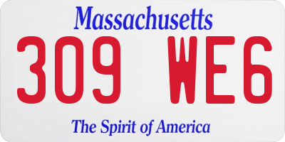 MA license plate 309WE6