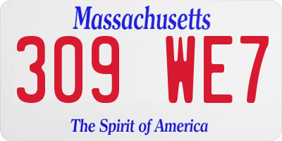 MA license plate 309WE7
