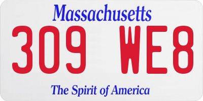 MA license plate 309WE8