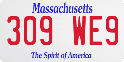 MA license plate 309WE9
